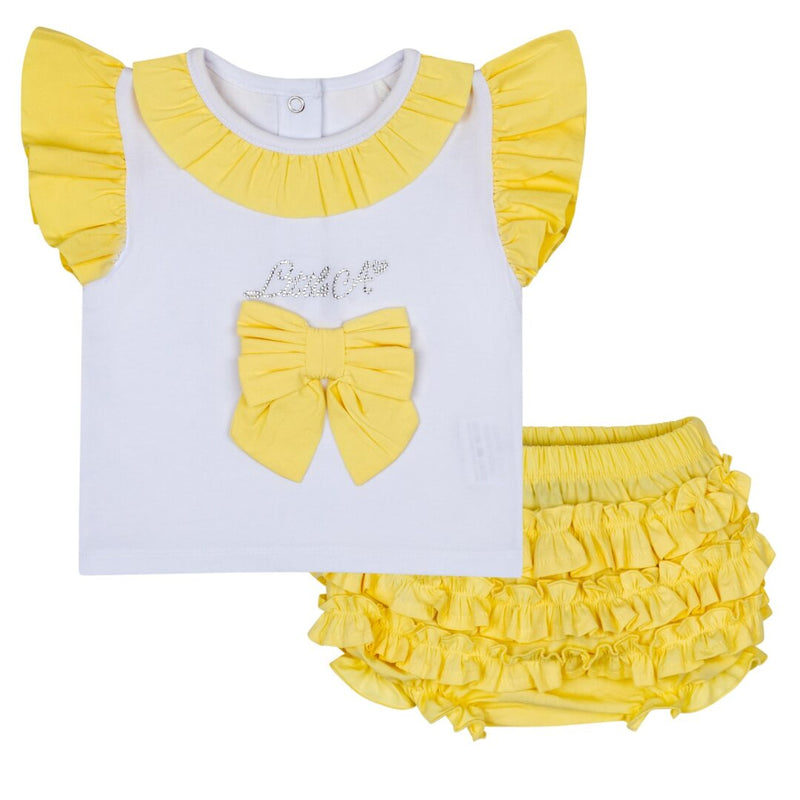 Little A Lemon & White "JAZZY" Poplin Jam Pants Set - LA24106