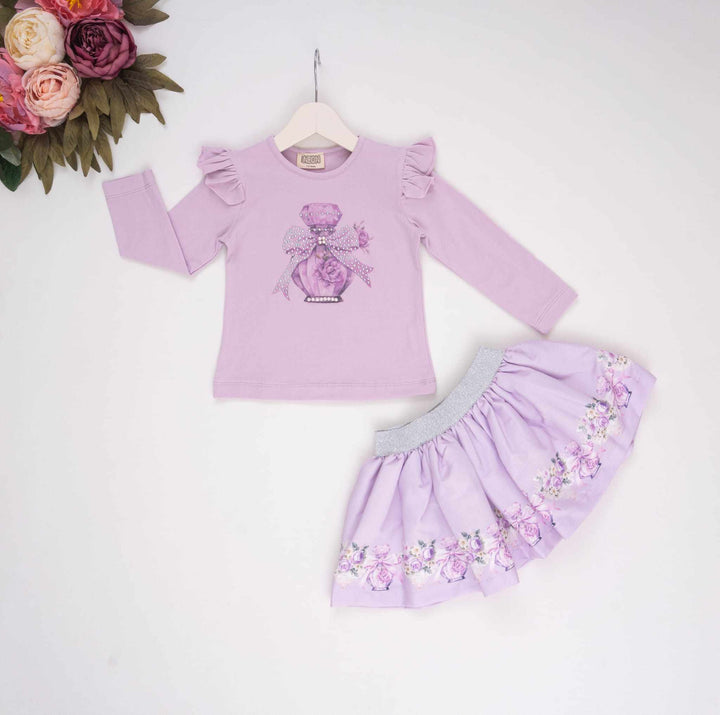 Neon Lilac Skirt Set - "Harlie" - 3787