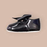 Baypods Baby Black Patent Pram Bow Shoes