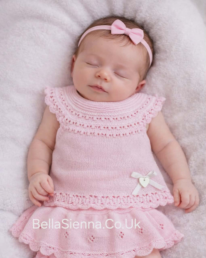 Granlei Baby Girls Two Piece Fine Knitted Summer Outfit 441