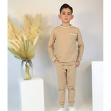 HARRIS KIDS "Bernie" Boys Round Neck Tracksuit - Beige