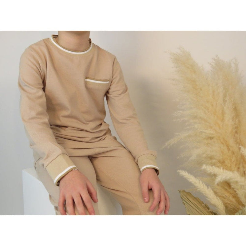 HARRIS KIDS "Bernie" Boys Round Neck Tracksuit - Beige