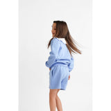 Harris Kids "Bessie" Girls Frill Neck Jumper & Short Set - Blue