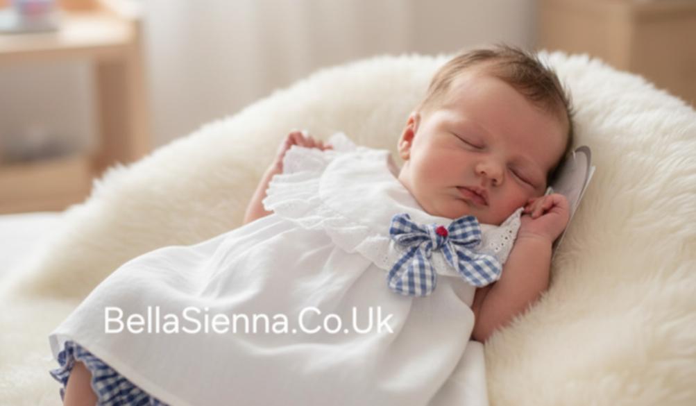 Barcellino White & Navy Check Dress & Pants Set - 9648