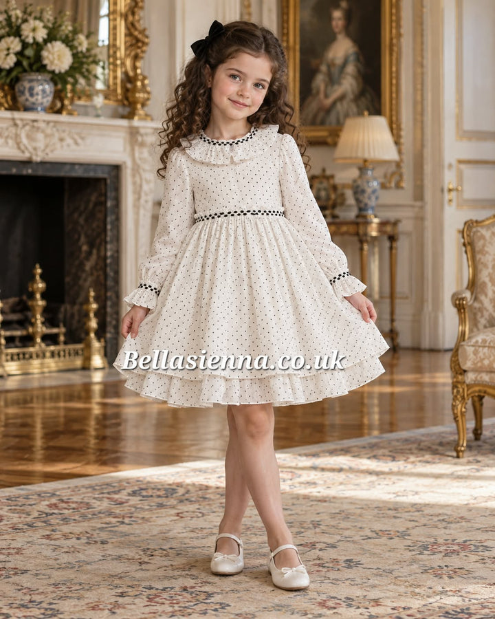 Dbb Collection White Dress With Black Detail  - 17502