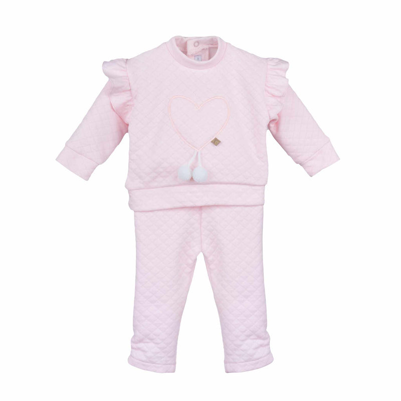 Calamaro Baby Girls Pink Hair Bow To Match Jam Pants Set Or Tracksuit - 11007 -11093
