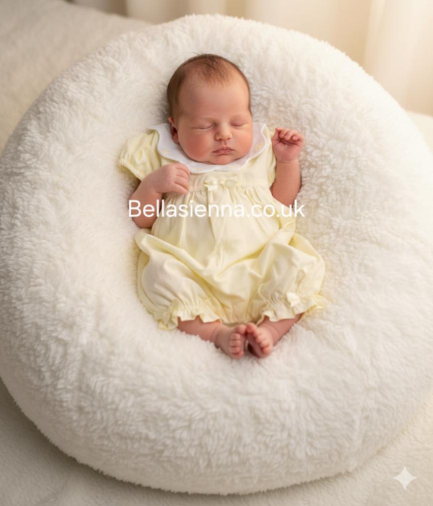 Mintini Baby Girls Lemon Romper With Bows - MB7037