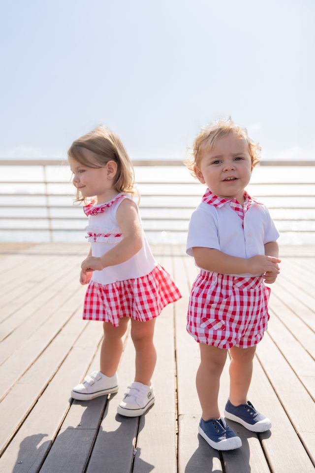Miranda Baby Girls Red & White Dress - 0517/V