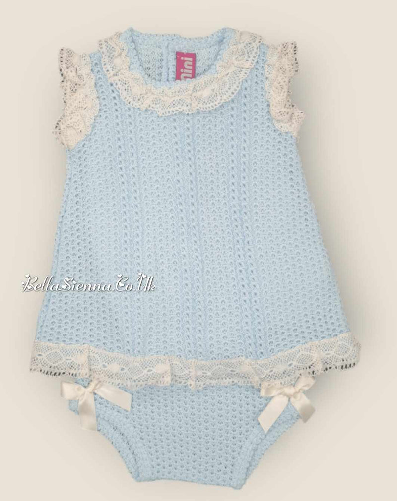 Nini Baby Girls Fine Blue And White Ivory Summer Set