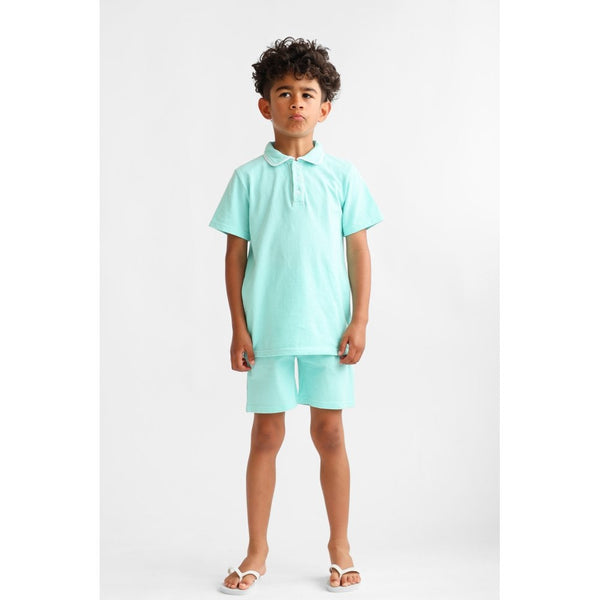 "Carlos" Boys Plain Mint Smart Short Set - Mint Green
