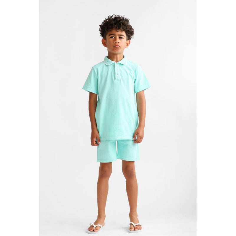 "Carlos" Boys Plain Mint Smart Short Set - Mint Green