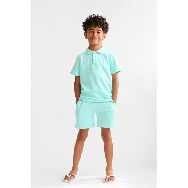 "Carlos" Boys Plain Mint Smart Short Set - Mint Green