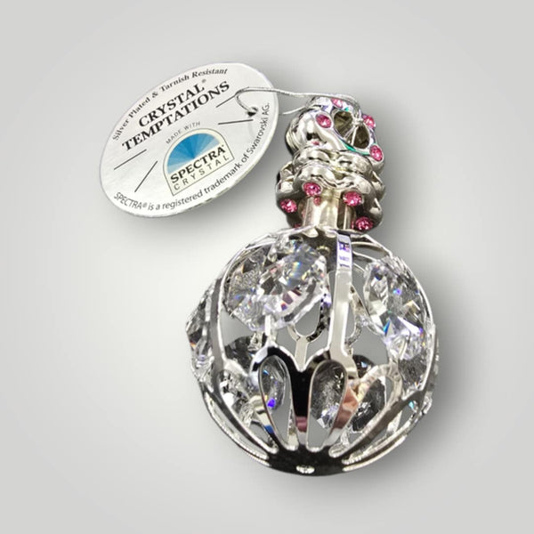Crystal Temptations Pram Charm Silver Plated With Blue Crystal