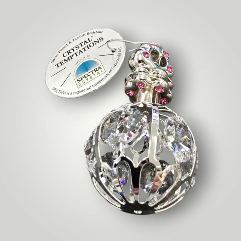 Crystal Temptations Pram Charm Silver Plated With Blue Crystal