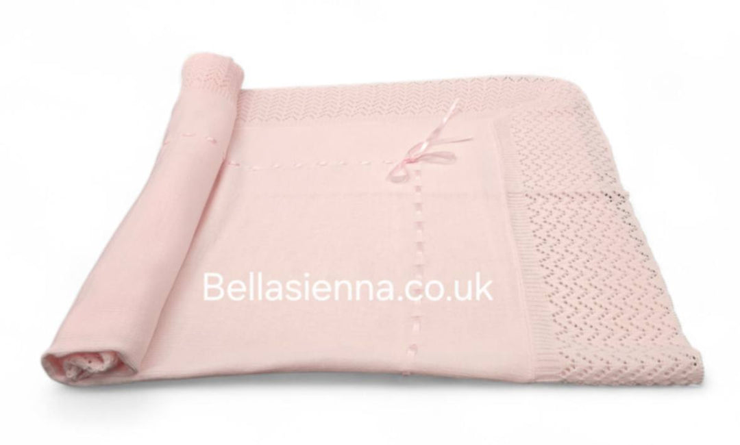 Beautiful Traditional Pink Baby Receiving Shawl With Ribbon -2432