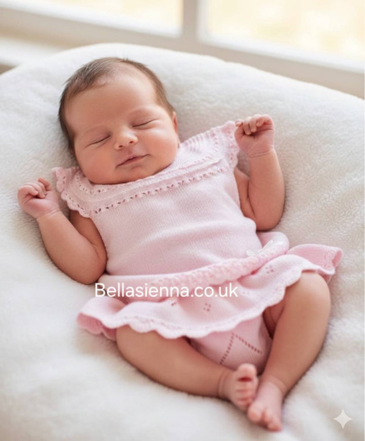 Granlei Baby Girls Two Piece Fine Knitted Summer Outfit 441