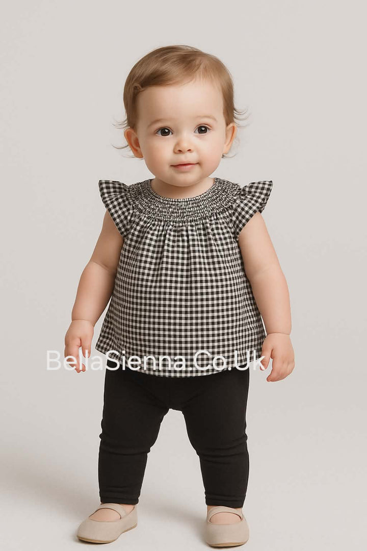 Mayoral Gingham Leggings & Top Set - 1720 - Black