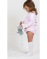 Calamaro Baby Girls Pink Jam Pants Set With Frill - 11007
