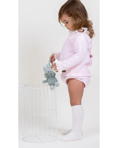 Calamaro Baby Girls Pink Jam Pants Set With Frill - 11007