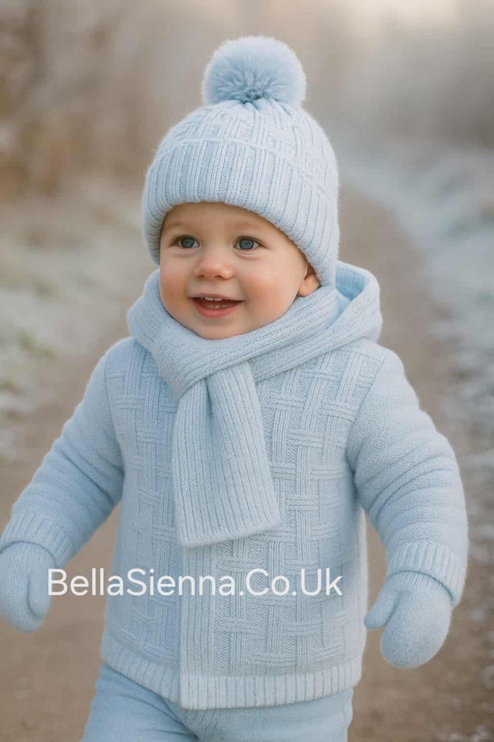 Sarah Louise Chunky Knitted Jacket -  008178 - Blue