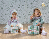 Abuela Tata Lilac & Green Tulle Ballerina Dress, Pants & Bonnet Set - 1299400