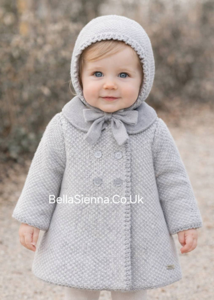 Mayoral Woven coat with bonnet for newborn girl 2403