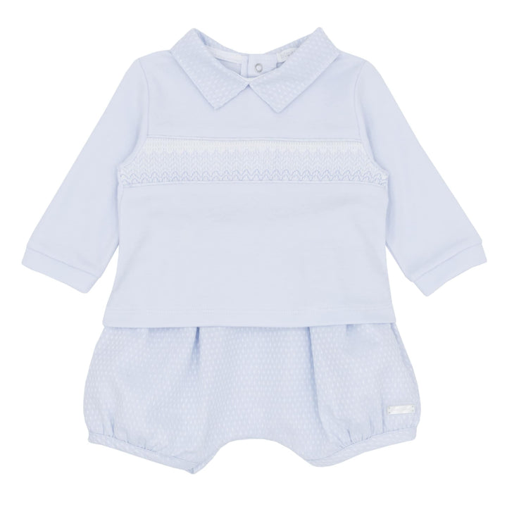 Blues Baby Boys Smocked Long Sleeved Top & Shorts Set - BB2170