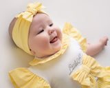 Little A Lemon & White "JAZZY" Poplin Jam Pants Set - LA24106