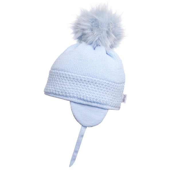 Sätila "DAISY" Blue Single Pom Pom Hat