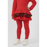 Harris Kids "Darcy" Girls Frilly Tartan Bow Tracksuit Set - Red