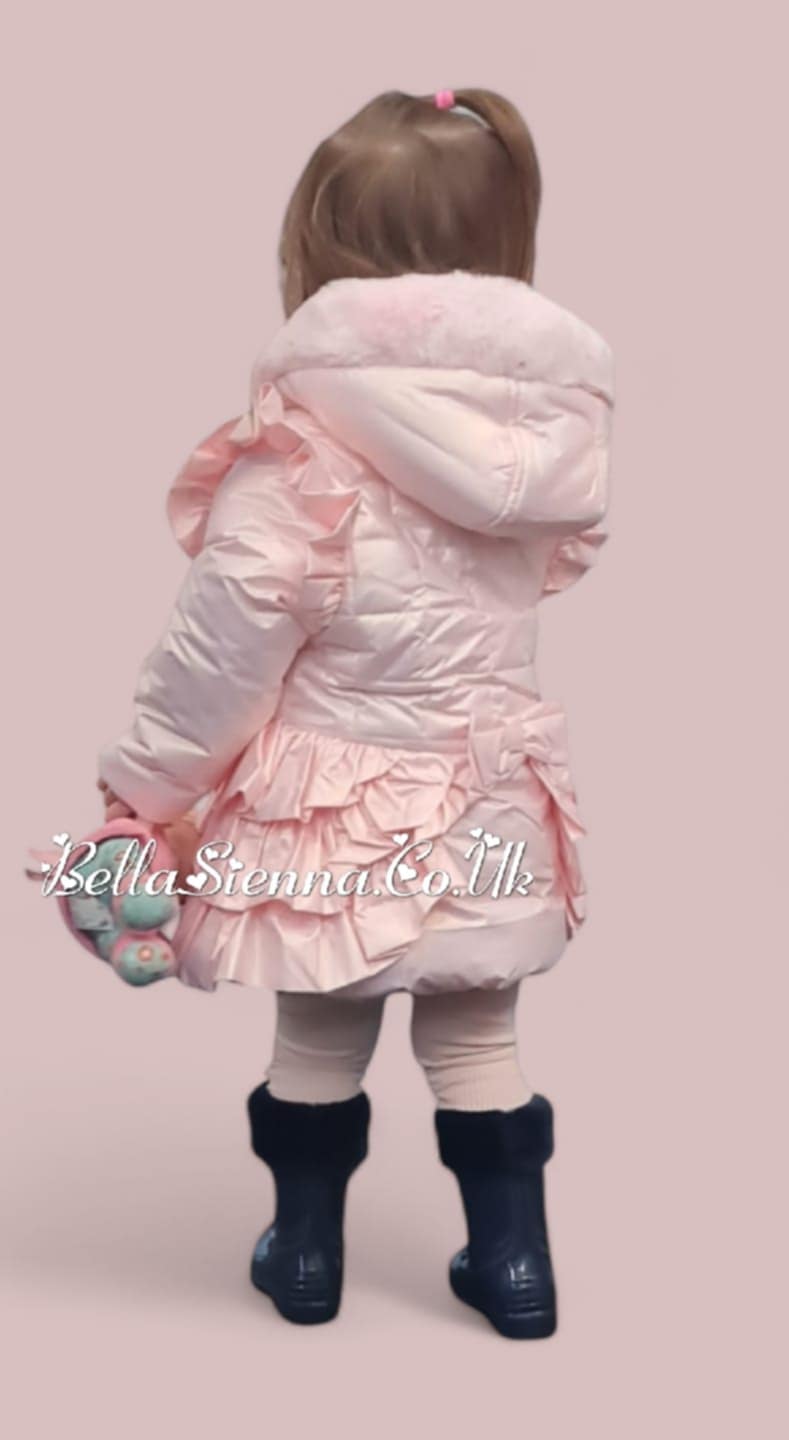 Mintini Girls Pink Coat With Diamante Logo - MB5933