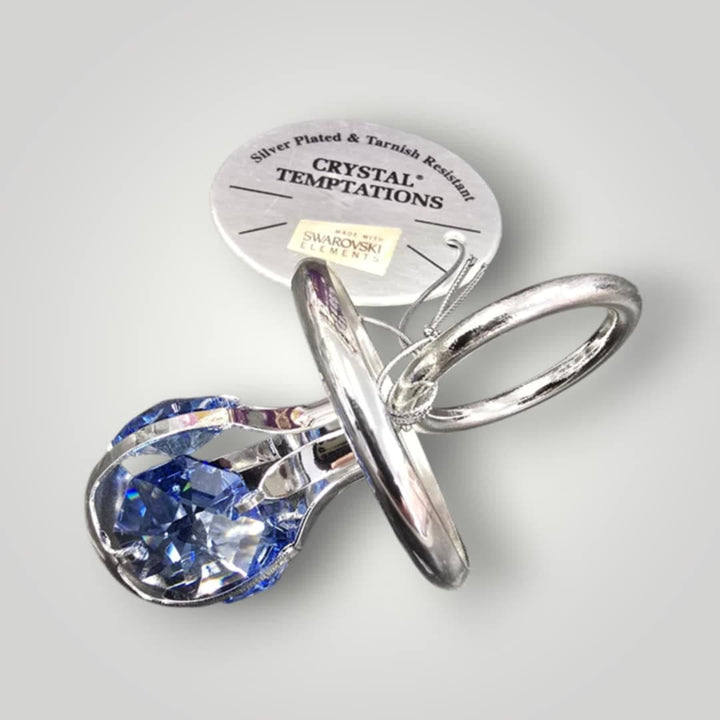 Crystal Temptations Pram Charm Silver Plated With Blue Crystal
