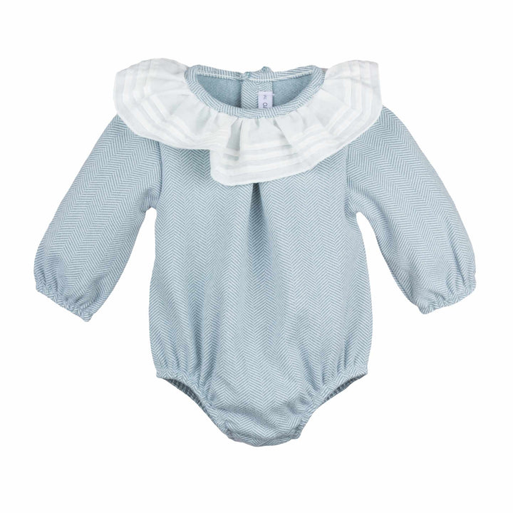 Calamaro Excellent Unisex Baby Romper With Frill Collar - 32460