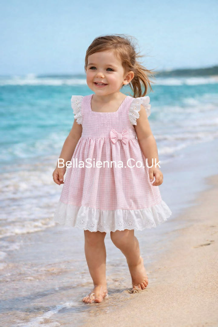 Dani By Sarah Louise Pink & White Gingham Summer Dress - D09307