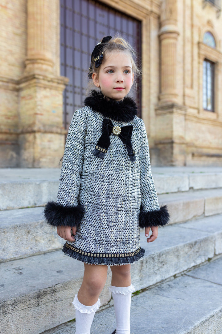 AW24 Naxos Girls Black Velour Hair Clip Bow