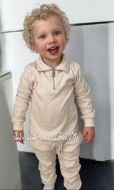 HARRIS KIDS "Rory" Boys Zip Tracksuit - Beige