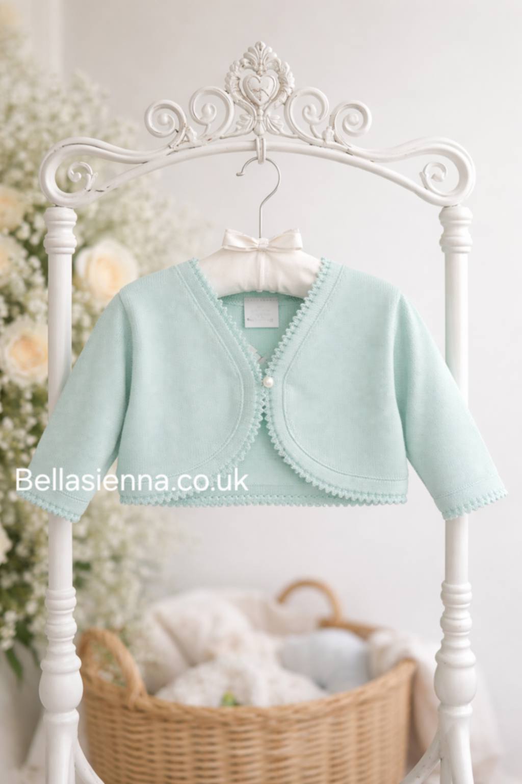 Girls 100% Cotton Mint Green Bolero Cardigan -2428
