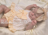 Calamaro Baby Girls Apple Jam Pants Set With Lemon Bow - 11109