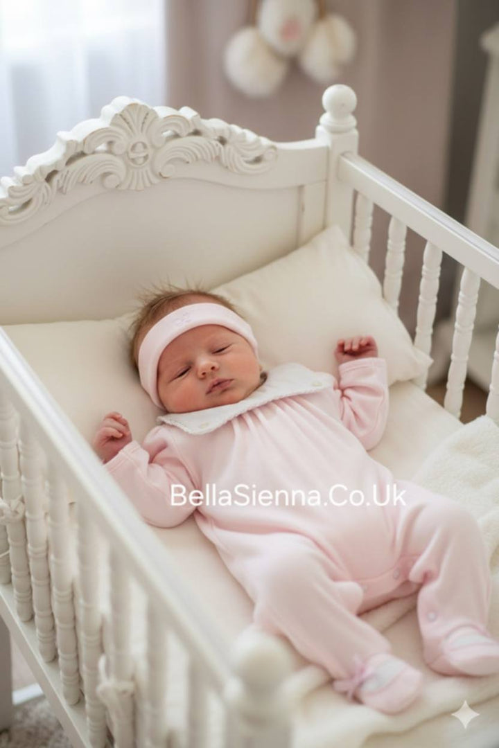Emile et Rose Premature Tiny Baby Girls Pink Babygrow & Matching Hat - Nell - Sleepsuit