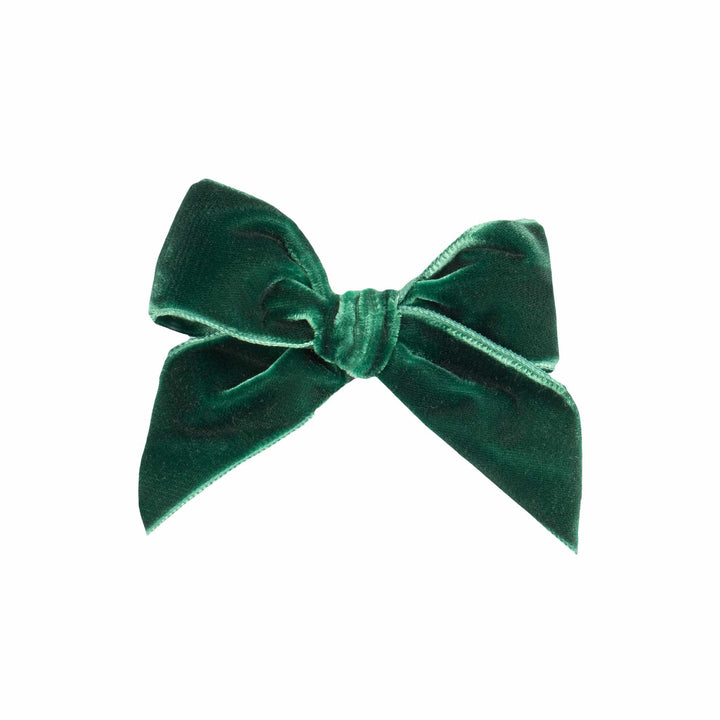 Calamaro Green Velour Hair Bow To Match Dress -21284 & 22074