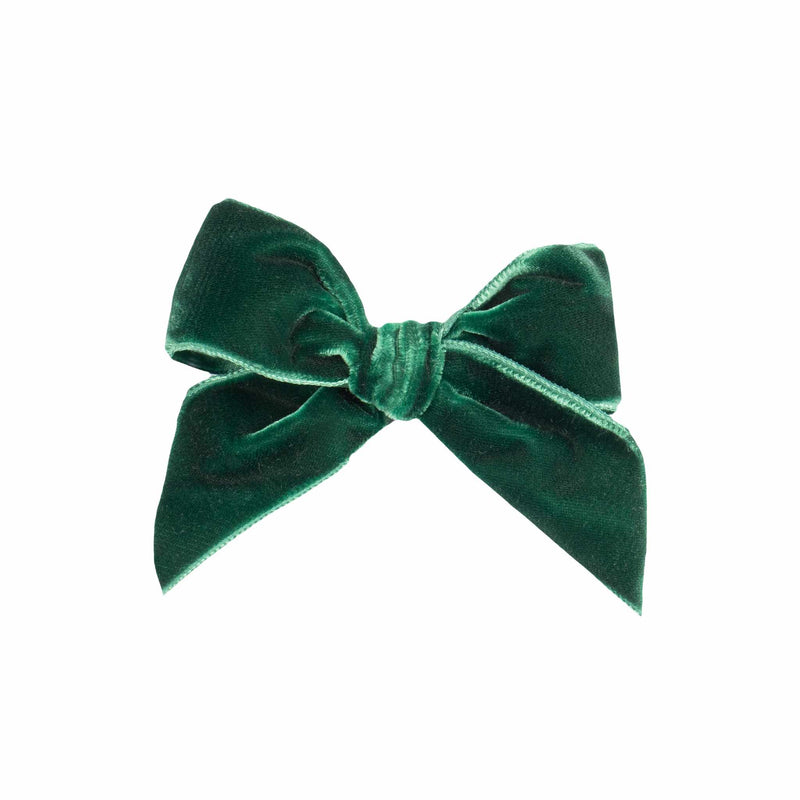 Calamaro Green Velour Hair Bow To Match Dress -21284 & 22074