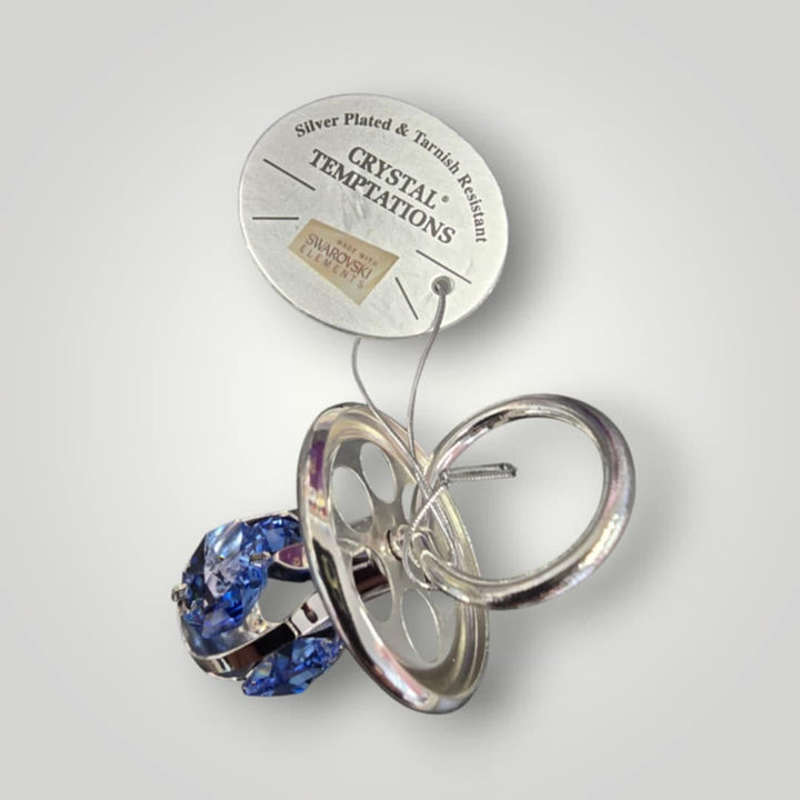 Crystal Temptations Pram Charm Silver Plated With Blue Crystal