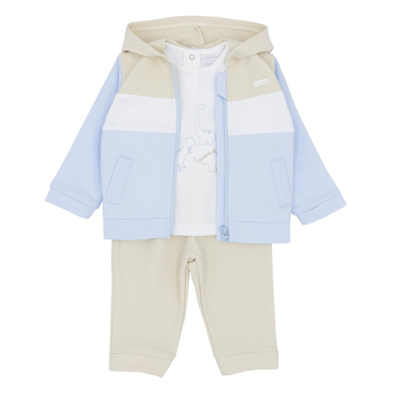 Boys Blue & Beige 3 Piece Tracksuit Set - AM0016