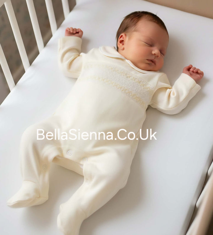Unisex Lemon Smocked All In One Babygrow - SG68