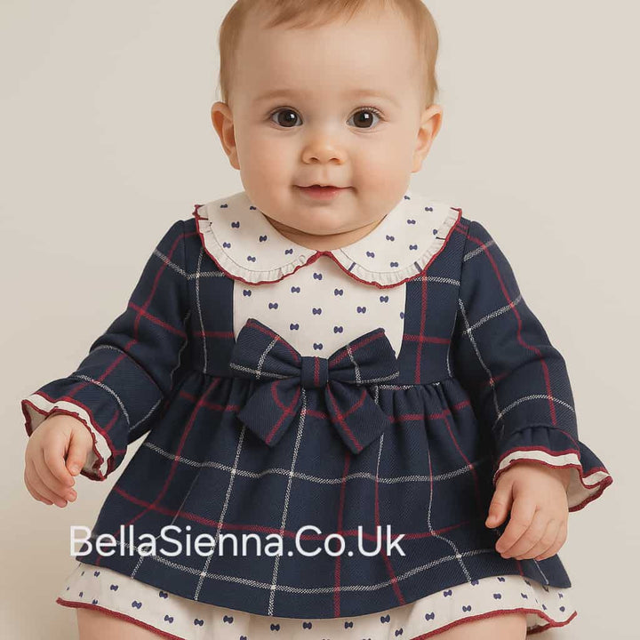 Basmarti  Navy & Dark Red Dress & Pants Set - 23502