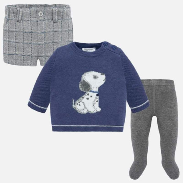 Mayoral Baby Boys Three Piece Set - Jumper, Shorts & Tights - 2206