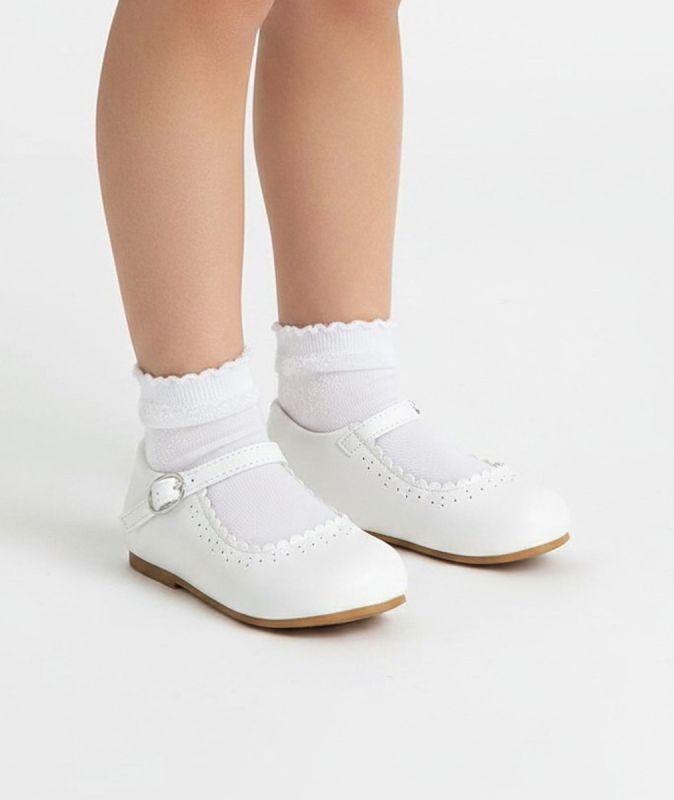 Sevva - "Emma" White Patent Mary Jane Shoes