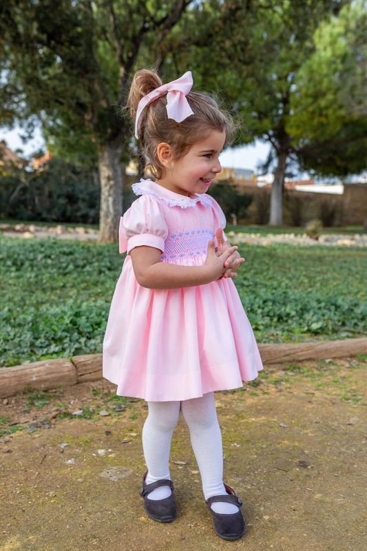 AW24 Naxos Pink Hair Bow To Match The Smocked Dress