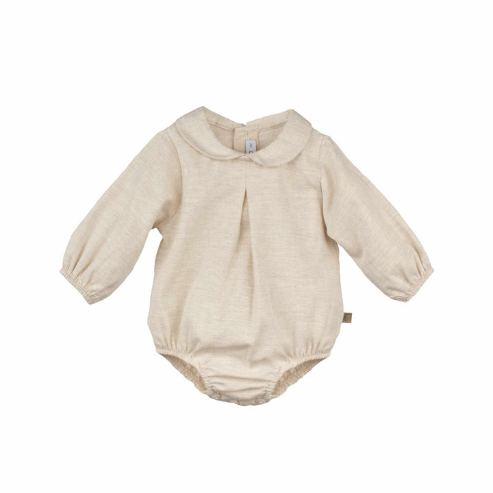 Calamaro Unisex Long Sleeved Beige Romper - 32468