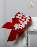 Abuela Tata Red & Cream Dog Tooth Headband To Match - 34099392 - 0899392